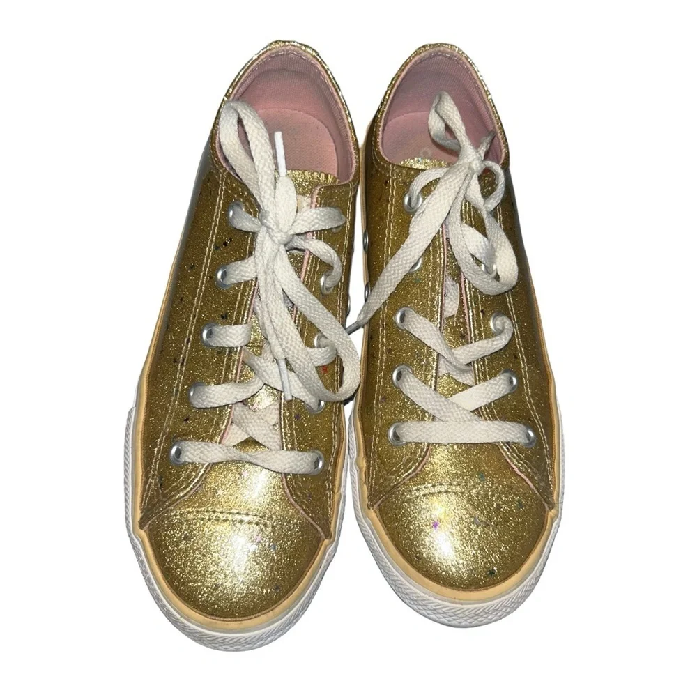 KIDS girls converse all star gold stars galaxy glitter sneakers youth size 3 3Y